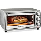 Hamilton Beach 4-Slice Toaster Oven with 5 Cooking Modes (Bake, Broil, Keep Warm Toast & Bagel) with Stay On & Auto Shutoff,