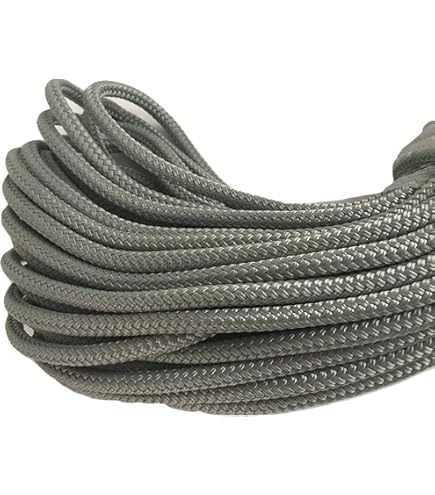 Corde Yachting Double Tresse Polyester - 9/16 X 100 Pieds - Noir/argent