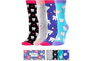 HAPPYPOP Funny Teeth Dentist Nurse Doctor Medical Book Socks, Novelty Gifts For Book Lover Dentist Nurse