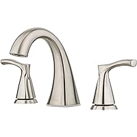 Pfister Masey Brushed Nickel Bathroom Faucet, 2-Handle 8-inch Widespread Bathroom Vanity Faucet with Push and Seal Bathroom S