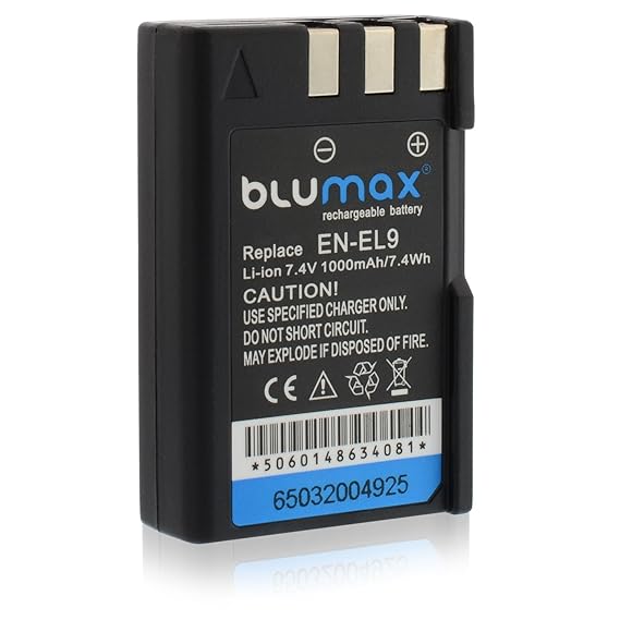 Blumax Akku für NIKON D3000, D40, D40x, D5000, D60, D 3000, D 40, D 40x, D 5000, D 60 100% kompatibel zum Original Akku en-el