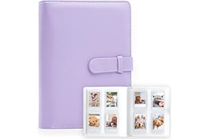 HEAROO 128 Pockets Mini Photo Album for Fujifilm Instax Mini Camera, Polaroid Snap, Z2300, SocialMatic Instant Cameras & Zip Instant Printer (Purple)