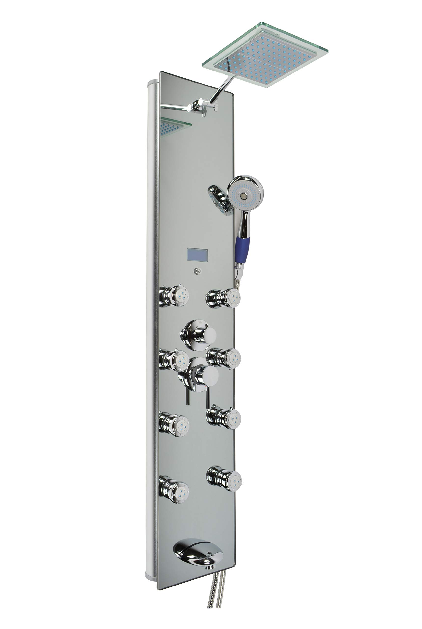 Blue Ocean 52" Aluminum SPA392M Shower Panel Tower with Rainfall Shower