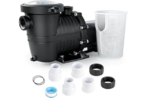 LANCHEZ In/Above Ground Pool Pump, Self Primming (Dual Speed, 2 HP, 6600 GPH, 230V, 1.5" & 2" NPT Adapter, Strainer Basket)