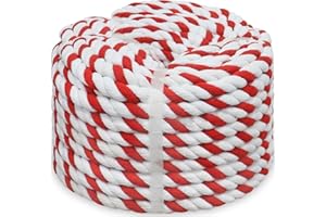 BONSINY Twisted Cotton Rope 1/2 Inch x 100 Feet Thick Soft Rope for DIY Crafts,Wall Hangings,Plant Hangers,Wedding,Landscaping, Railings,Christmas