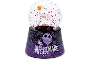 TOYNK Disney The Nightmare Before Christmas Zero 3-Inch Mini Light-Up Snow Globe with Glitter Adults