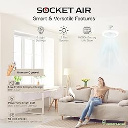 Bell+Howell Socket Air Wireless Ceiling Fan Light