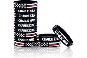 CHASEFUN 12 PCS Charlie Kirk Wristbands - A True Tribute Patriot Hero Freedom Memorial Rubber Silicone Bracelets for Men & Women