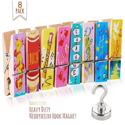 Juego de 8 imanes para nevera con clip magnético y 1 gancho ...