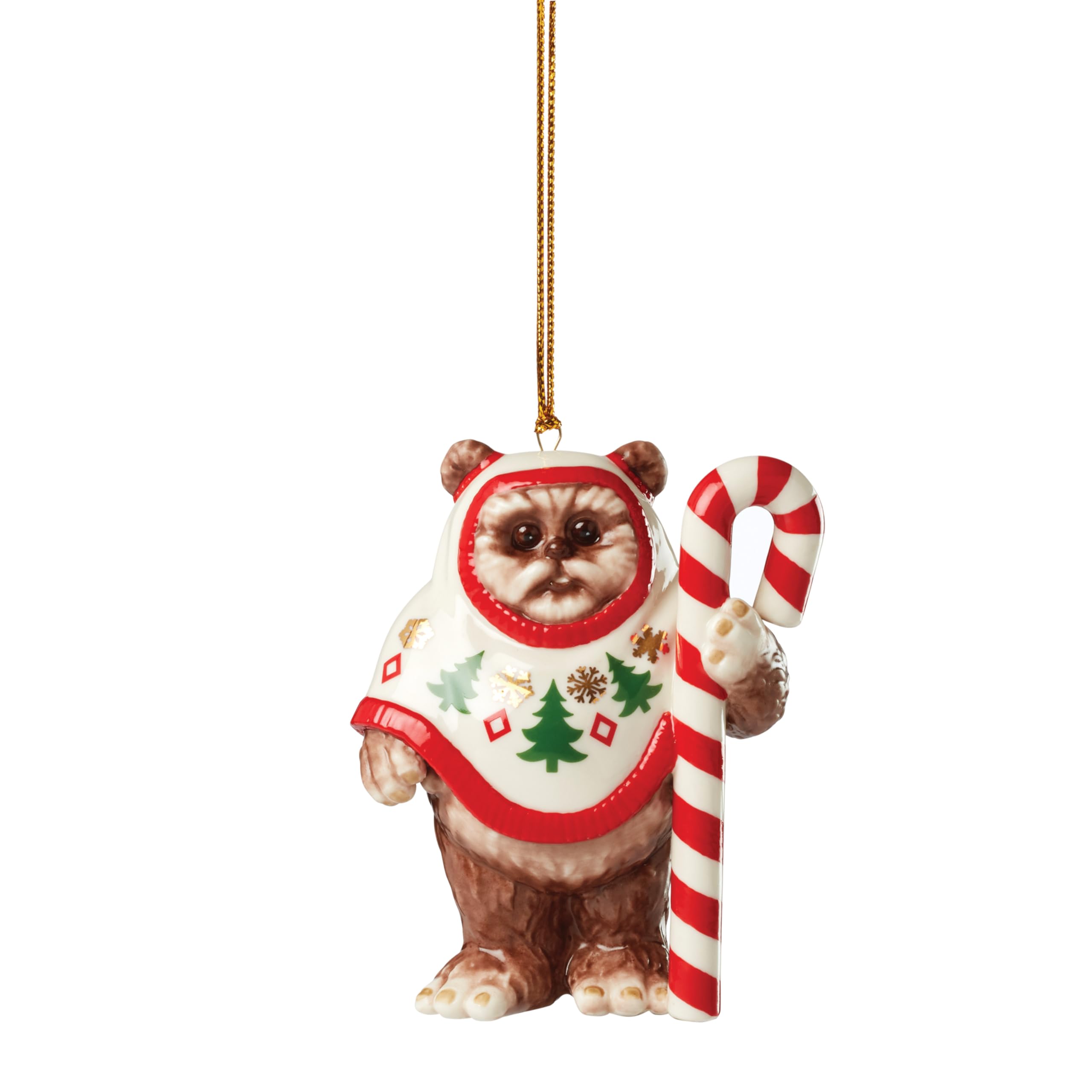 Lenox Ewok Ornament, Porcelain, Brown, 0.31