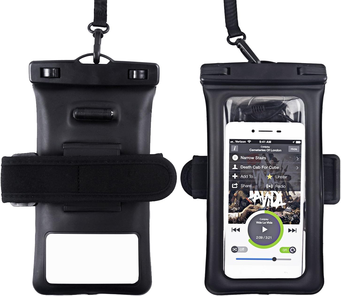 Veking Universal Waterproof Case, IPX8 Waterproof Phone Pouch Dry Bag With Armband and Audio Jack for iPhone8/7/7plus/6s/6/6s plus Samsung galaxy s8/s7 LG V20 Google Pixel HTC10