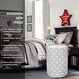 DOKEHOM 20-Inch Freestanding Laundry Basket with Lid Grey Large Collapsible view 2