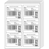 30 Sheets, 180 Count Labels, 6 Up White Permanent Self Adhesive Shipping Labels, 3 1/3” x 4” Printable Stickers for Laser & Inkjet Printers
