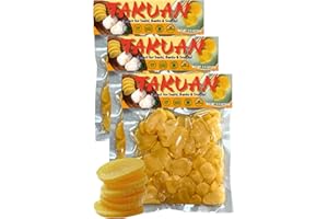 BAYU STORE Crunchy Takuan – Japanese Pickled Radish (Daikon), Tsukemono Pickle Slices, Japanese Pickled Radish for Sushi Bento or Snacks, Made in Japan, 3.5oz (100g) × 3 Packs