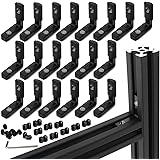 20pcs/lot Black 2020 Series L-Shape Interior Inside Corner Connector Joint Bracket with Screws for 20x20 Series Aluminum Extr