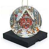 Christmas Ornaments Christmas Tree Decorative 2.95in Hanging Ornaments for Home Decor Christmas Keepsake (Forest Birds Animals Christmas)