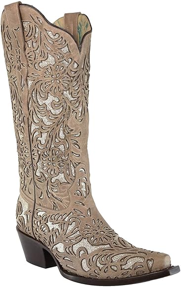 corral women's bone embroidery western boots