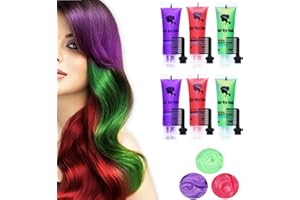 BYHOO 6PCS Hair Dye Comb Set for Dark & Light Hair, Temporary Hair Dye for Girls Teen, Hair Chalk Brush With 3 Vibrant Colors for Women, Hair Dye for Girls Aged 3 4 5 6 7 8 9 10+, Birthday Gifts for Kids