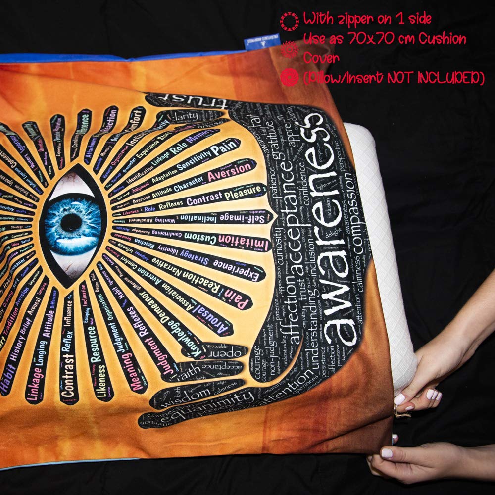 Eye Wall Decor-Premium Velvet Meditation Mat|Wall Art Tapestry Wall Hanging |Convertible Meditation Cushion Cover| Unique Meditation Gift for Men,Women| Dual Printed,Travel Yoga mat 70x70cm|Satin Bag