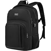 YIORMIOR School Backpack for Teen Boys, 15.6 Inch Anti Theft Laptop Bookbag with USB Charging Port, Water Resistant College - Travel Backpack Ergonomic, Fits Notebook, Men Women