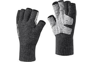 Palmyth Wool Fingerless Fishing Gloves - Warm for Men & Women: Cold Weather Fly Fishing, Ice Fishing, Photography & Hunting