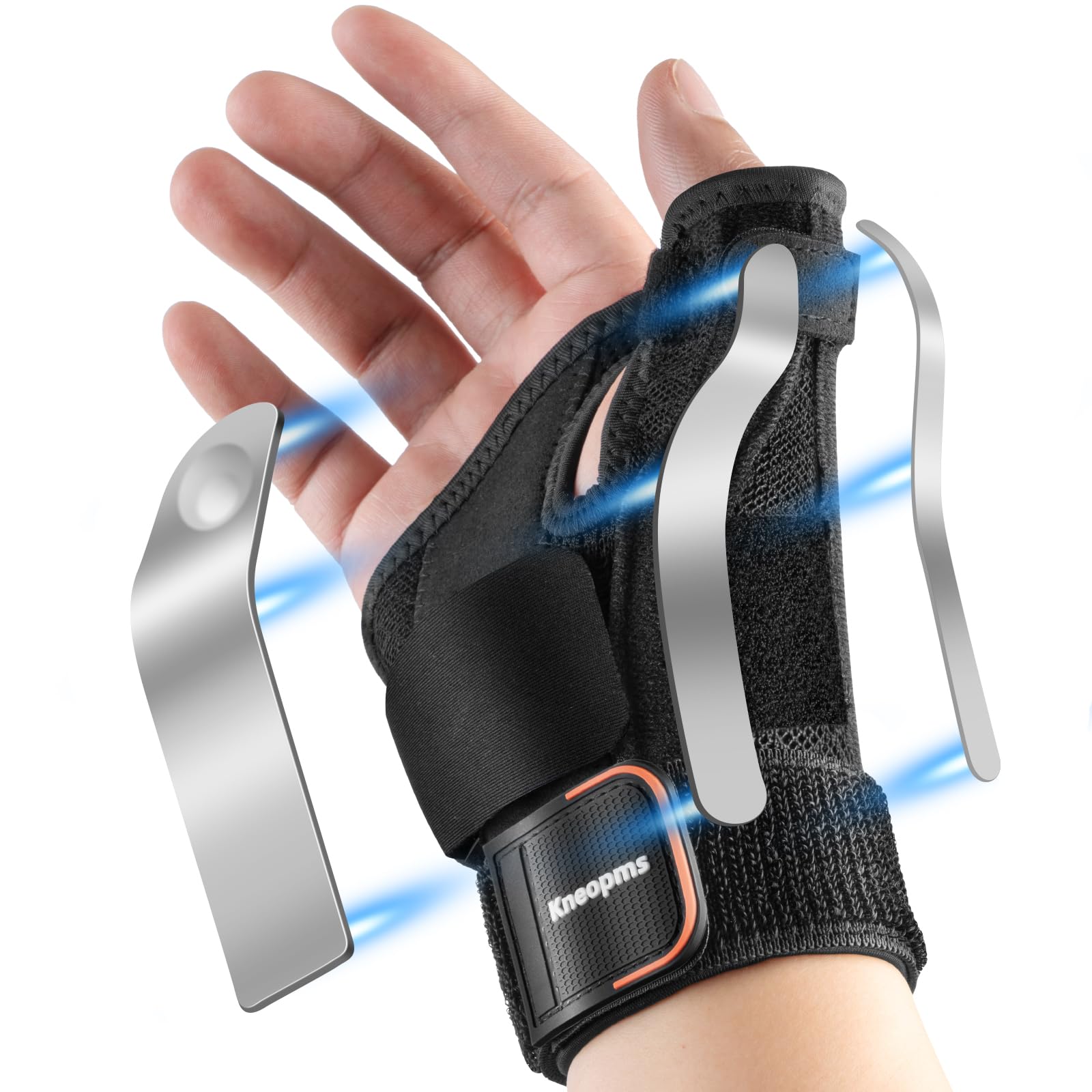 Photo 1 of *MISSING PARTS - see clerk notes*
Kneopms Thumb Brace with Splints for Palm & Wrist Stabilizer,Pain Relief for Carpal Tunnel,Arthritis,Sprain,Tendonitis,Left & Right Hand,Adjustable,Breathable (Black, RIGHT)