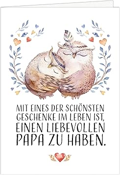 Grosse Xxl Karte Fur Papa Mit Umschlag Eulen Vintage Aquarell Look Edle Design Klappkarte Fur Den Tollen Vater Bzw Vater Moderne Maxi Karte Zum Geburtstag Vatertag Oder Als Geschenk Amazon De Burobedarf Schreibwaren