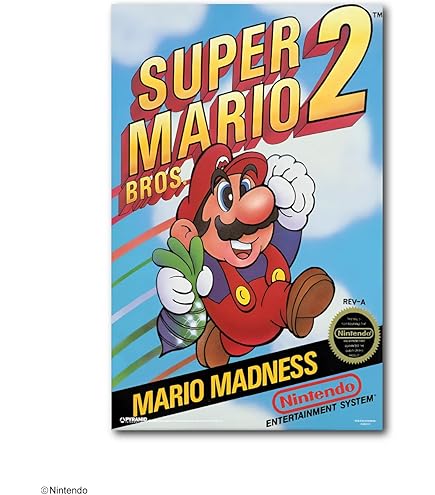 クラブニンテンドー　マリオ　ポスター Amazon.com: Pyramid America Super Mario - Mario Bros 2 Game Cover