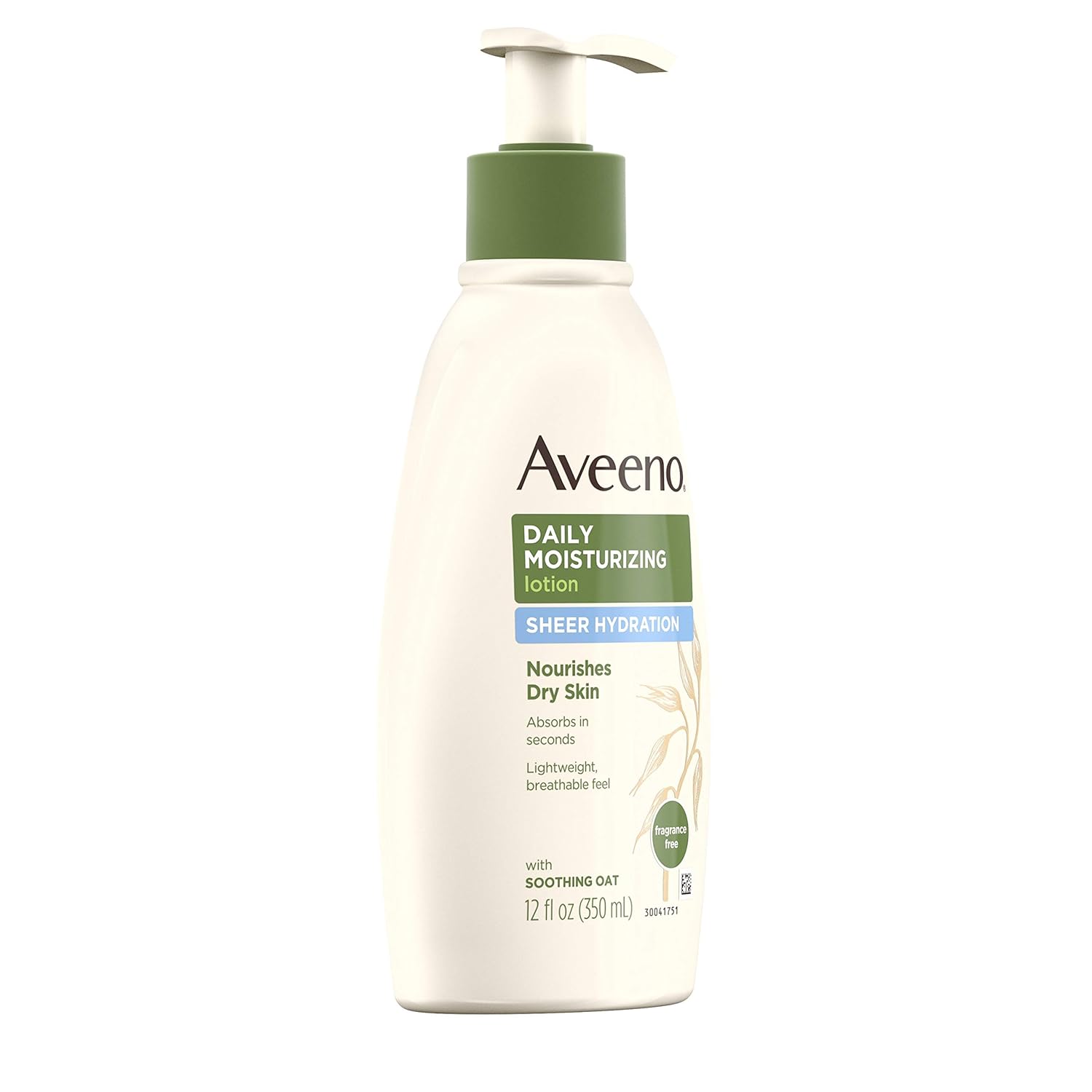 Aveeno Sheer Hydration Daily Moisturizing Lotion for Dry Skin with Soothing Oat, Lightweight, Fast-Absorbing & Fragrance-Free Intense Body Moisturizer, 12 fl. oz : Beauty