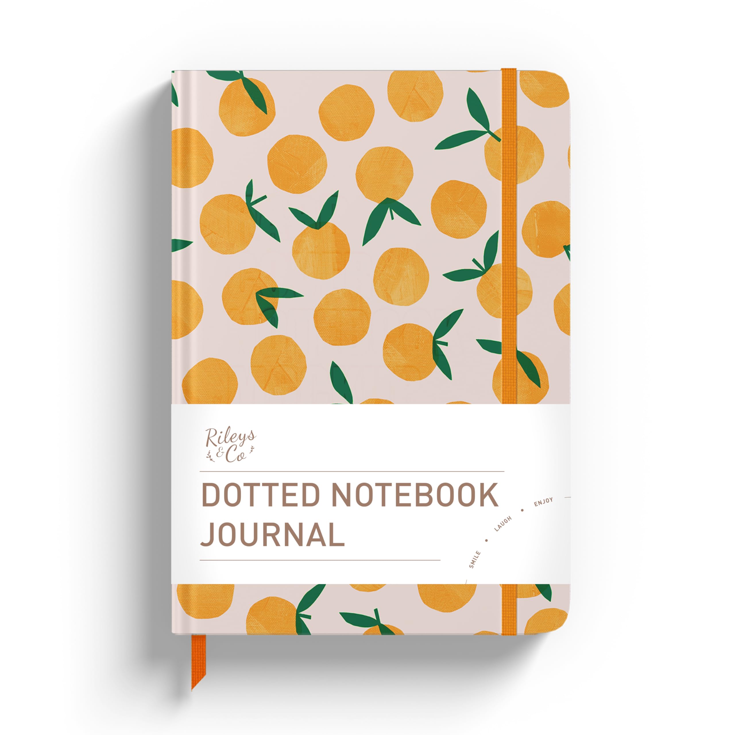 Rileys & Co. Dotted Journal Notebook - 8x6 Inches Dot Grid Notebook - Hardcover Dot Journal Notebook, Dot Journal - Motivational Dotted Notebok - 240 Pages Hardbound, Oranges