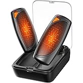 Hand Warmers Rechargeable with Charge Case, 2 Packs 14,000mAh Electric Hand Warmer Battery Powered Dual Sided Reusable Long Battery Life Portable Pocket Heater Gifts for Men Women Golf, Hunting Gear