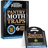 Dr. Killigan's Pantry Moth Traps with Pheromones Prime, 6 Pack, Black | Special Pheromone Formula, Pantry Moth Killer, Targets Male Flour Moths, Indian Meal Moths, Other Food Moths