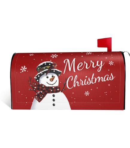 Mount Hour Christmas Mailbox Cover - Magnetic Red Tree Design, 21x18 Inches, Weatherproof Oxford Cloth - View #9
