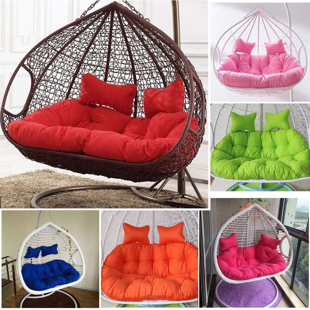 ZHAS Double Swing Chair Cushion Pads,Hanging Rattan Swing Patio Garden Chair Egg Cushion Indoor or Outdoor,Size…