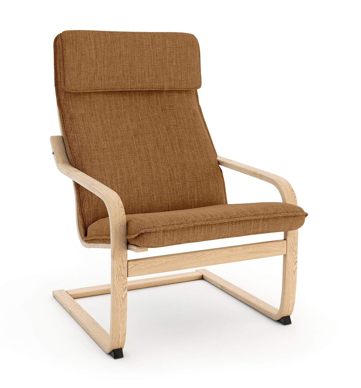 Vinylla Armchair Replacement Cover Made for Ikea Poang Chair (Cushion Design 1, Polyester - Khaki)