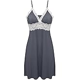 Ekouaer Sleepwear Womens Chemise Nightgown Full Slip Lace Lounge Dress