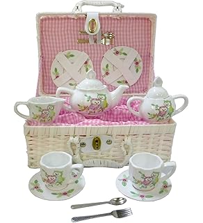 butterfly tea set basket