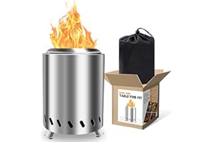 RADD KEEP Tabletop Fire Pit - Smokeless 6 Inch Table Top Firepit for Outside Small Portable Fire Pits with Carry Bag Mini Pellet Stove for Camping Backyard Patio Garden Picnic