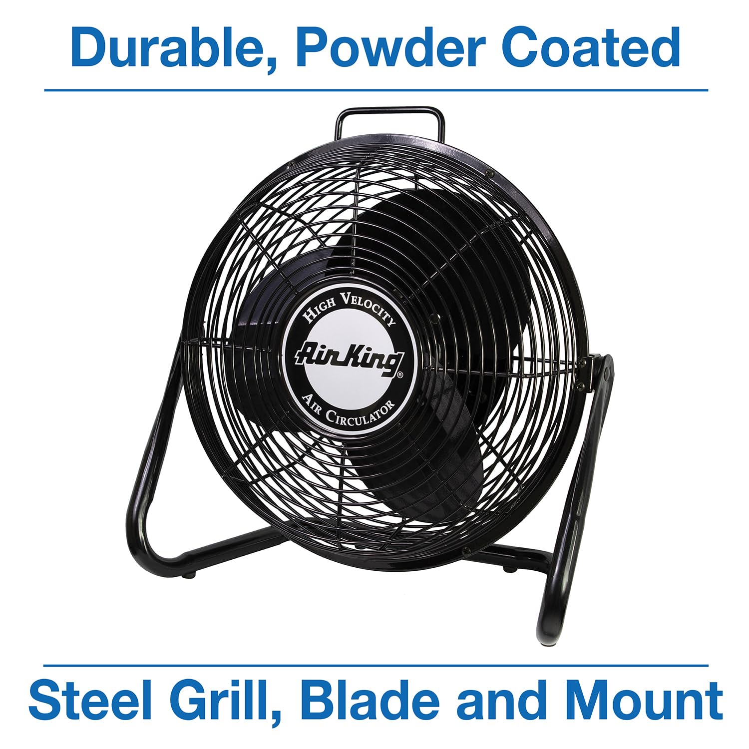 Air King 9212 12-Inch Industrial Grade High Velocity Pivoting Floor Fan , Black