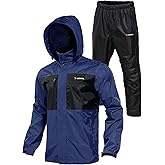 Rodeel Waterproof Fishing Rain Suit for Men (Rain gear Jacket & Trouser Suit)