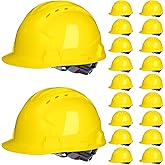 Leumoi 20 Pack 4 Pt. Suspension Hard Hat Bulk Safety Helmets ABS Ratchet Hard Hats Adjustable Construction Hardhats with Vents and Cotton Brow Pad Hard Hats for Men Work Head Protection
