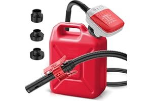 Gasoline Fuel Pump Battery Powered Fuel Transfer Pump Liquid Pump with Auto-Stop Flexible Hose for Gasoline Diesel Fuel（Batte