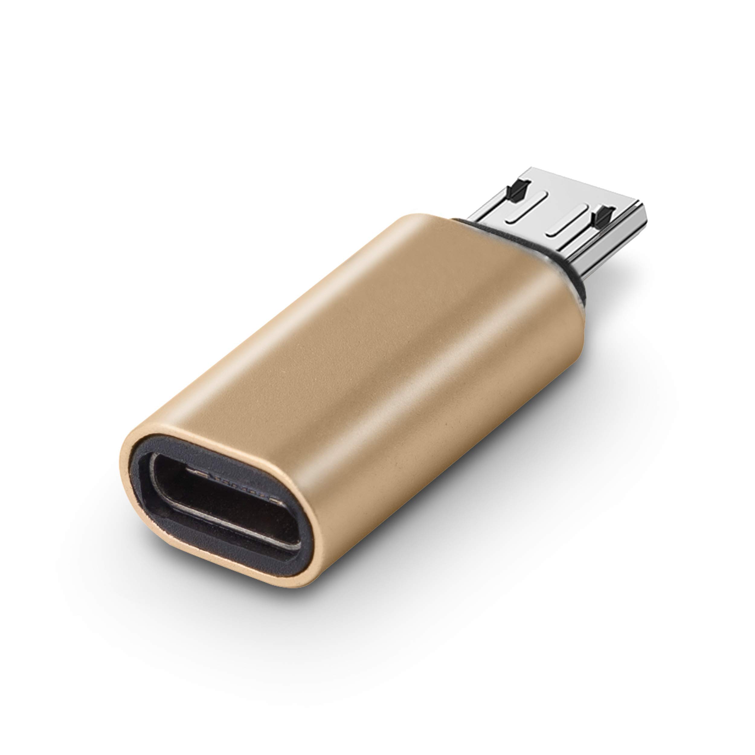 Dynamode USB Type-C Female to MicroUSB Male Sync Charge Adapter - Sync and Charge Portable Devices - Up to 480Mbps Transfer Speed (Silver)