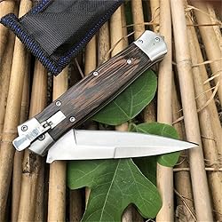 HUAAO Push Button Knife, Assisted Opening Folding