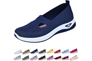 Orthopedic Loafers for Women 2026,Woven Non-Slip Arch Support Walking Sneakers Lightweight Wide Width Hollow Out Breathable C