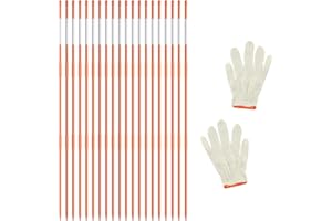 AHKUNMT 20Pcs Driveway Markers,4Ft Driveway Reflective Poles, Orange Fiberglass Snow Stakes with Reflective Tape for Easy Visibility at Night for Parking Lots (20, Orange)