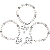 LParkin Big, Little, and Middle Sister Bracelet Set - Pearl Jewelry Gift
