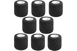 CIYAGPOOU Self Adhesive Bandage Wrap,2 Inch Black Breathable Elastic Cohesive Bandages, Vet Wrap Sports Tape Bulk for First Aid Supplies, Wrist Sprains Protection