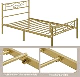 Yaheetech 3ft Single Bed Metal Slatted Frame Cloud Headboard Antique Gold view 8
