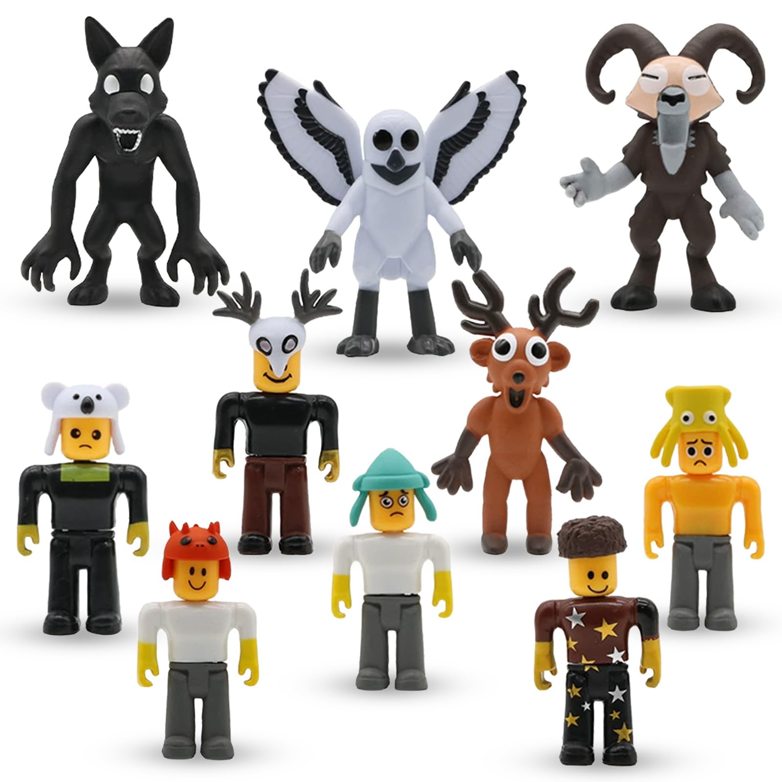 Heartsking 99 nights 10 Pcs Action Figures, Forest Figures Cake Toppers Toys Figure Cute Model Toy Set Cake Decorations Party Decorations Birthday Kid for Boys Girls Children